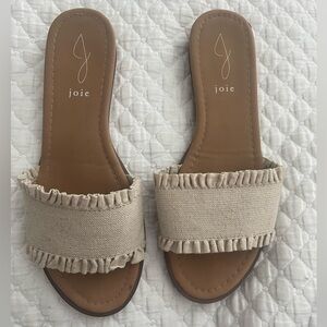 Joie Women's Cream Ruffle Sandals size 9